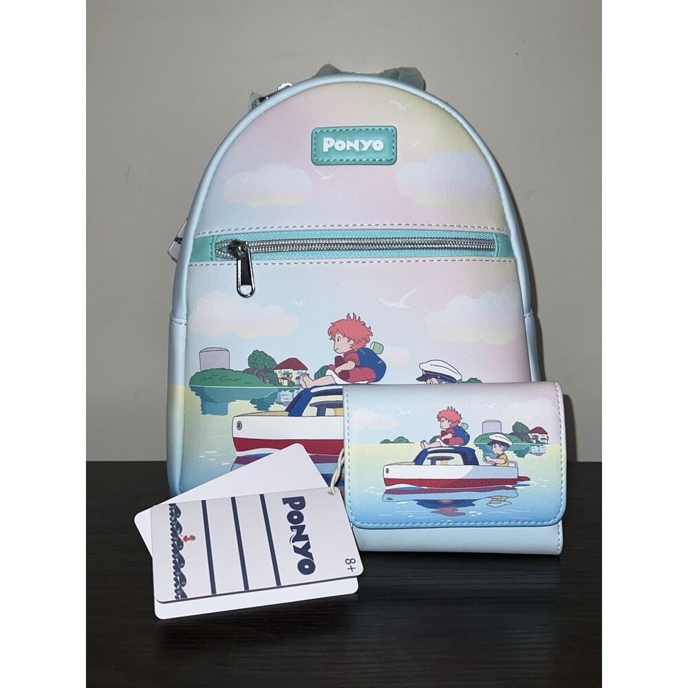 Studio Ghibli Ponyo Boat Scene Mini backpack and Wallet Set
